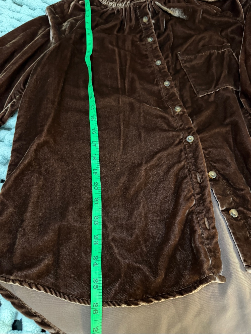 Pilcro Chocolate Brown Velvet Button-Front Blouse Jacket Sz Large - Picture 12 of 17